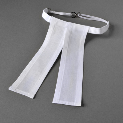 Barrister bands with elastic fastening for legal and court wear